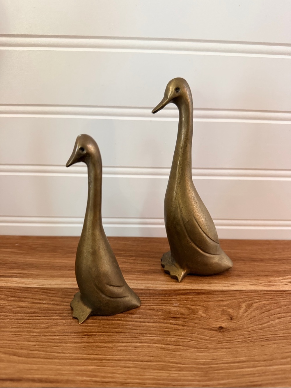 Vintage Brass Duck Figurines - Gold Tone